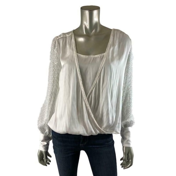 White House Black Market Wrap Blouse, 8 - Picture 1 of 6